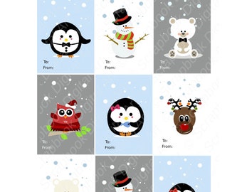 Printable Christmas gift tags, Etiquetas o tarjetas imprimibles de Navidad.