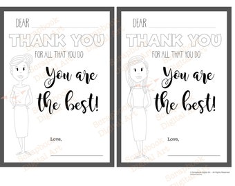 Fill in the Blank Thank You Cards. Printable Thank You Card. | Etsy