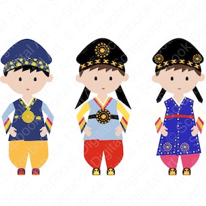 Koreansk pojke Hanbok, Hanbok Clip Art, Hanbok pojke, koreansk traditionell klädsel Clip Art, Korea Clipart, koreansk Hanbokklänning, Joseon-ot.