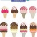 Ice Cream Cones, Ice Cream Clipart, Ice Cream Clip art, Food Clipart, Helados clip art, postres,