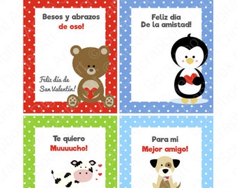 Etiquetas - Tarjetitas de San Valentín para imprimir. Feliz día de la amistad y del amor.