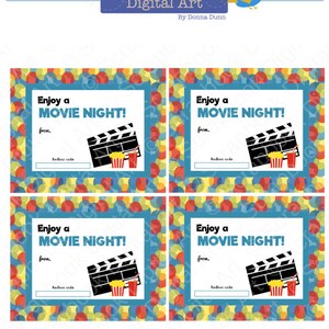 Printable 4x5 Redbox Gift Card Tag Printable Card Enjoy a | Etsy
