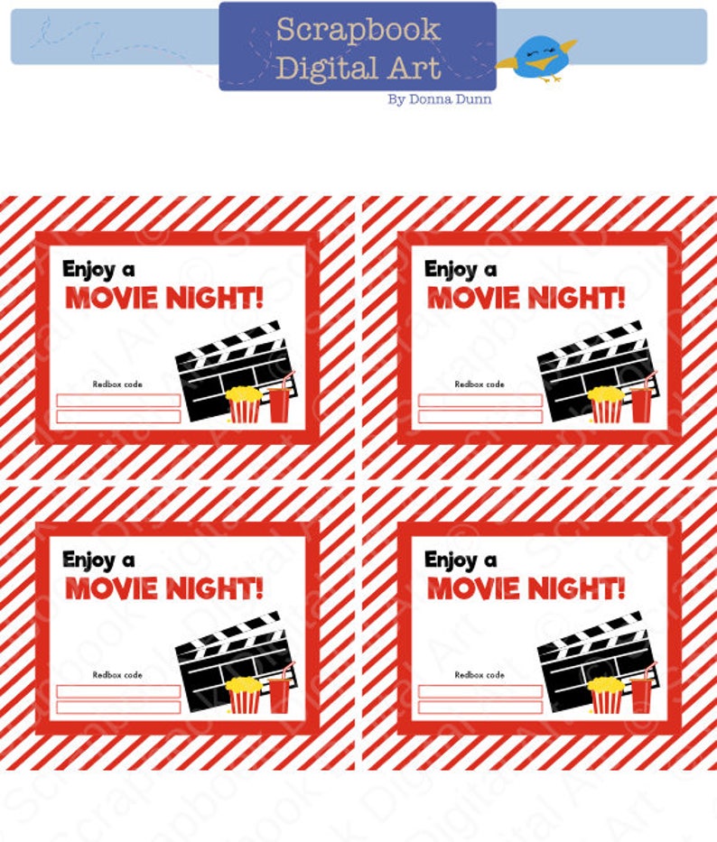 Printable - 4x5 Redbox Present Card Tag, Printable Card, Take pleasure in a Video Evening. graphic relating to Printable Redbox Gift Card named Printable - 4x5 Redbox Reward Card Tag, Printable Card, Appreciate a Video clip Night time.