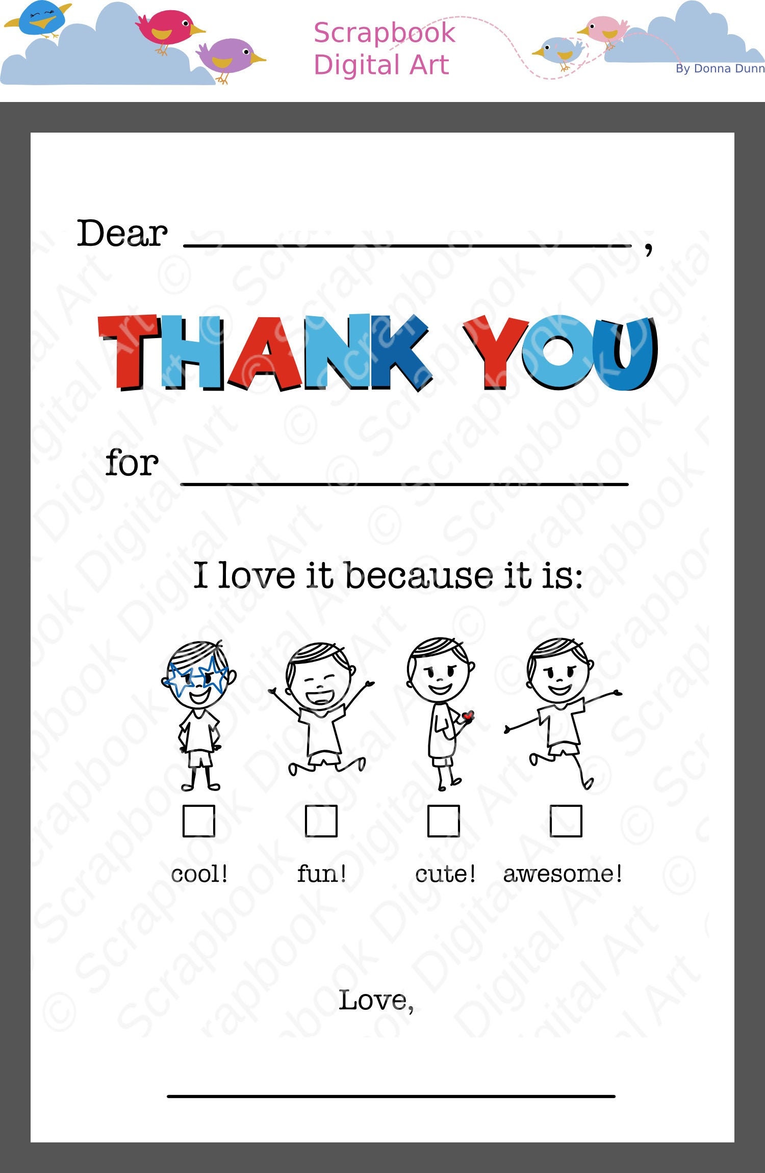 kids-fill-in-the-blank-thank-you-cards-printable-thank-you-flat-card-thank-you-note-printable-etsy for Free Printable Blank Thank You Cards Kids Fill in the Blank, Thank You Cards. Printable Thank You Flat Card. Thank You Note. Printable! - Etsy for Free Printable Blank Thank You Cards