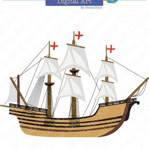 Blumen-Digital Clip Art. Imágenes prediseñadas de Carabela. Imágenes prediseñadas de carabela. Barco, La nina, La Pinta, La Santa Maria.