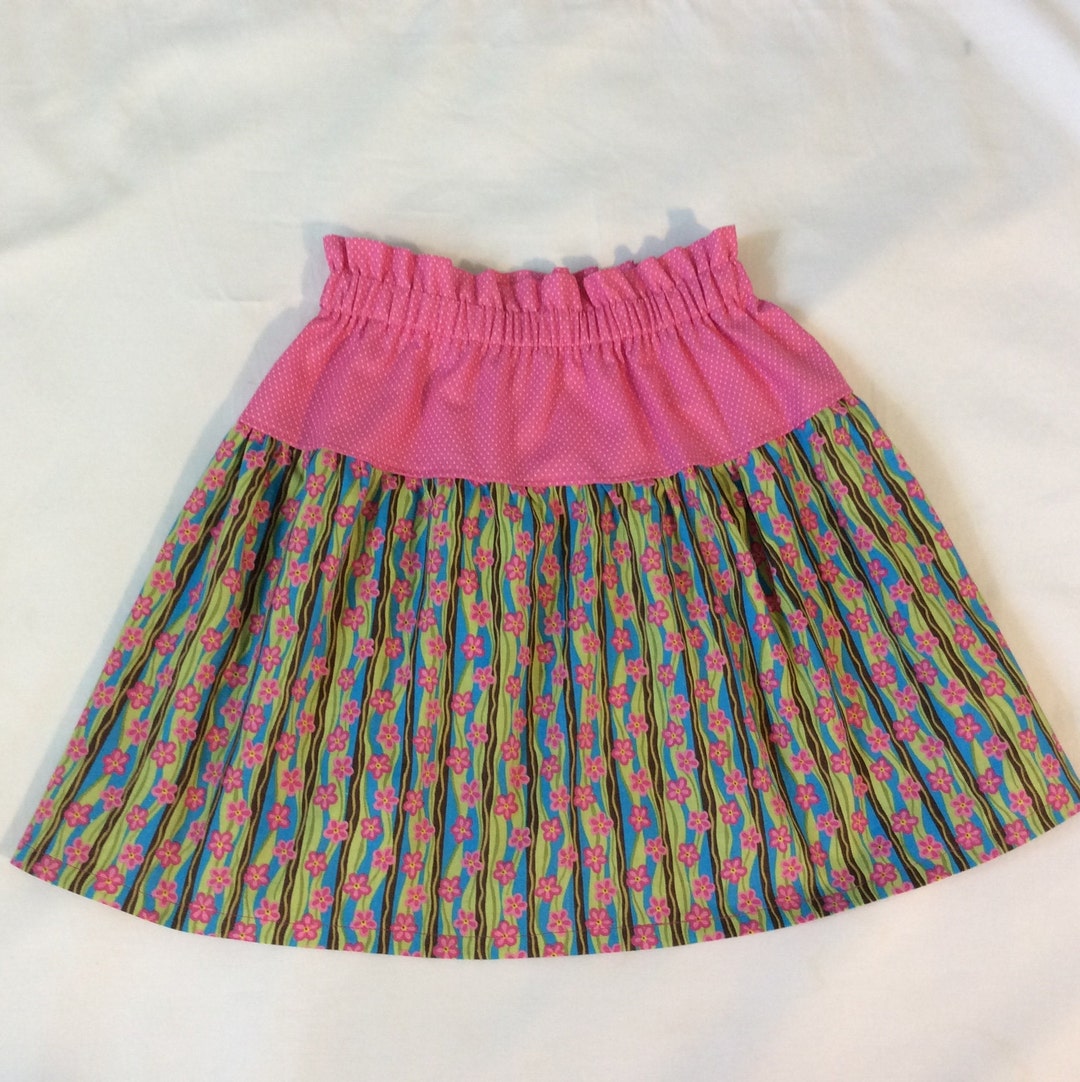 Girls Cotton Skirt 2 Tier Skirt Pink & White Polka Dots - Etsy