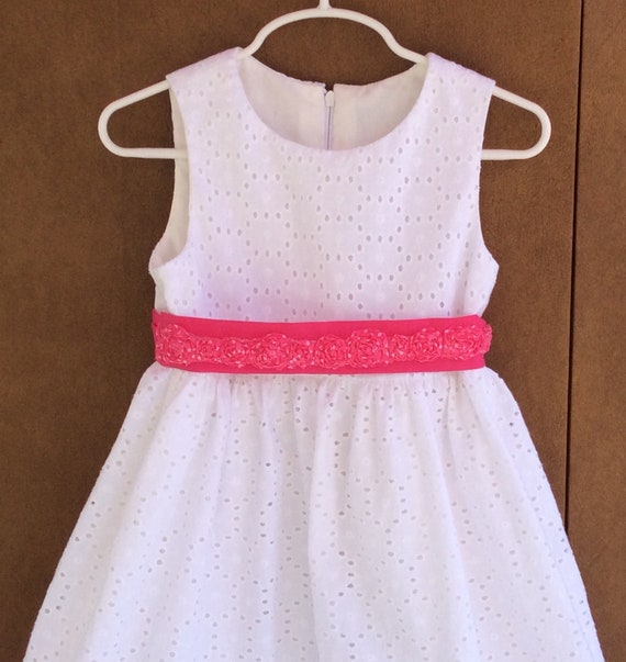 eyelet fabric dress