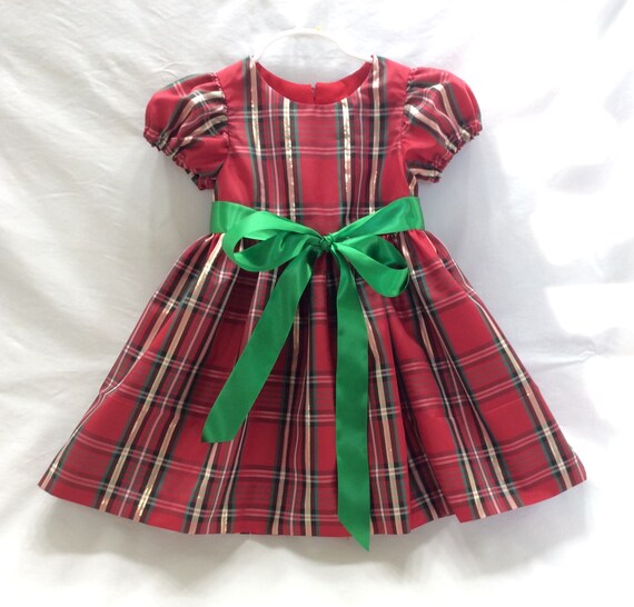 red and green plaid christmas dress