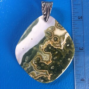 Translucent 7th vein Ocean Jasper drilled pendant