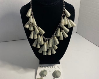 Manouk Grey Necklace and Earrings