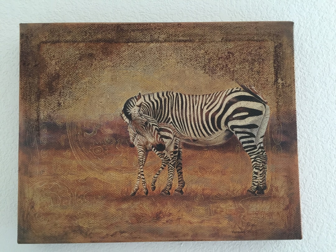 Zebra Print on Canvas Etsy