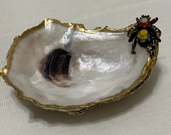 Jeweled Oyster Shell/Trinket Dish