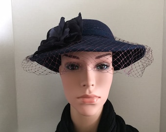 Betmar New York Wide Brim Fedora Hat, Striped Ribbon Band  display picture 3