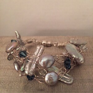 Mother of Pearl and Sterling Silver Bracelet
