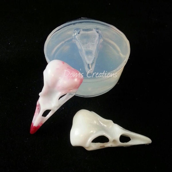 Faux taxidermy Raven bird skull clear silicone mold