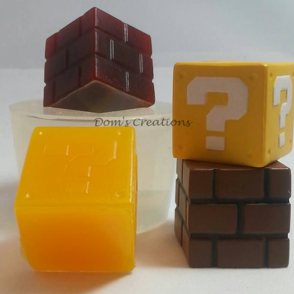 Gamer Mario Backstein oder Fragezeichenblock Silikonform