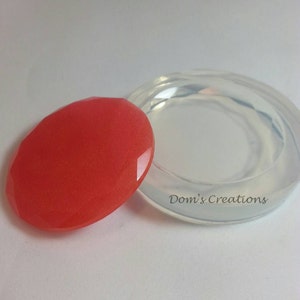 Flat faceted single sided gemstone clear silicone mold