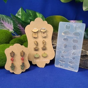 Fall earrings post sized silicone mold pallet