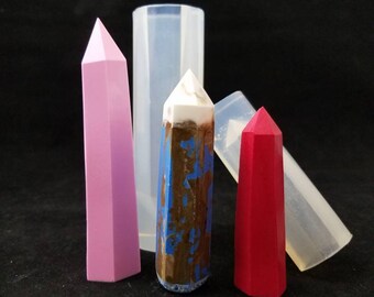 Real pointed truncated crystal clear silicone mold, 3 sizes available!
