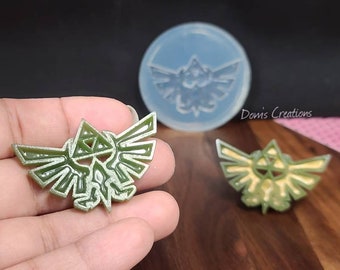 Triforce with wings, Zelda inspired, bezel pendant clear silicone mold