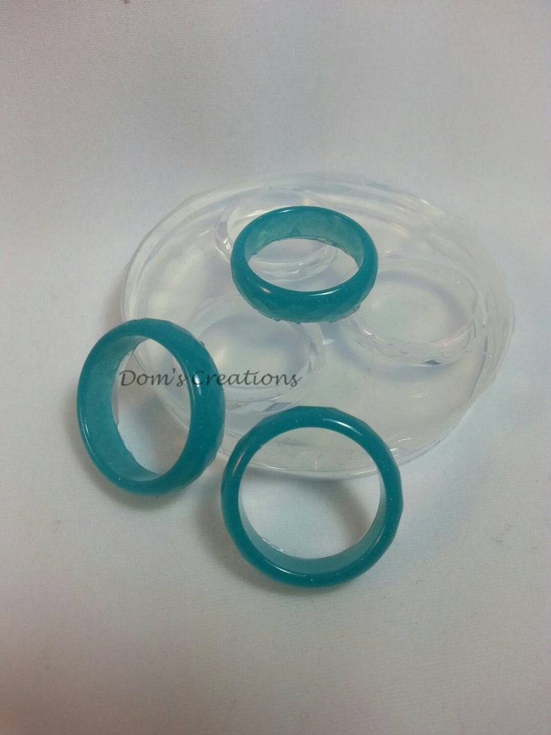 Multi faceted band rings clear silicone mold | Etsy