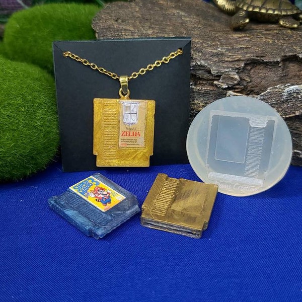 3D NES cartridge inspired pendant clear silicone Mold