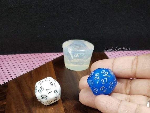 Mini Dice Set, DND Gaming, Clear Silicone Mold NO LID 