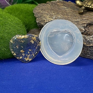 Pocket Heart shaped worry stone clear silicone mold