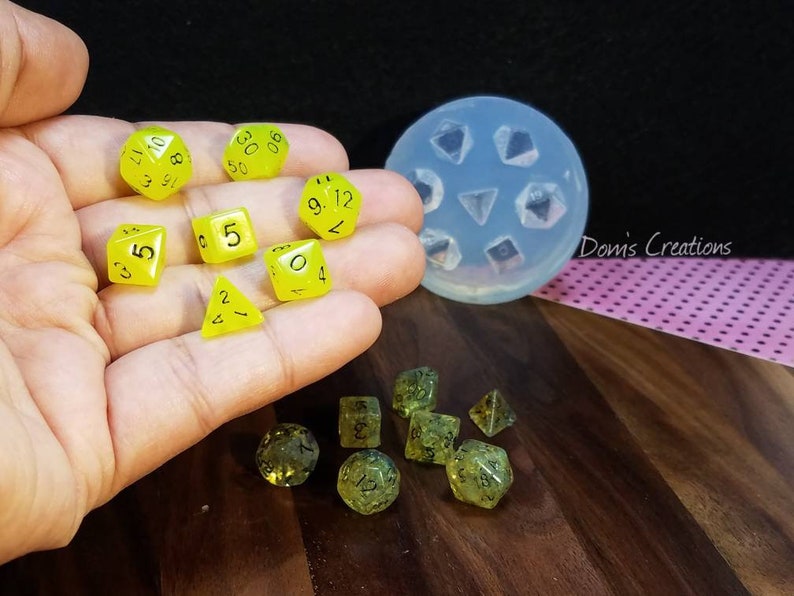 Mini Dice Set DND Gaming Clear Silicone Mold NO LID Etsy Australia