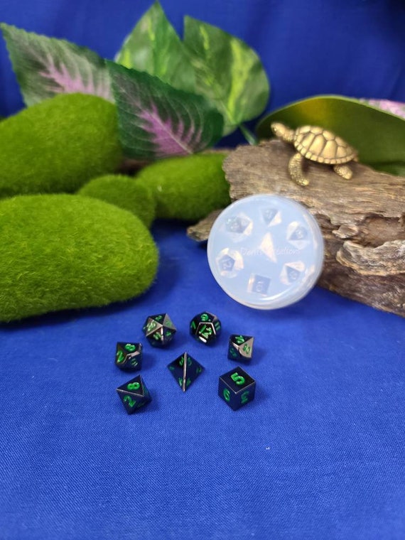 Fancy Mini dice set, DND gaming, clear silicone mold *NO LID*