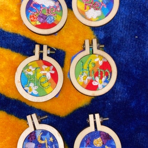 Hand Embroidered Pronoun Earrings (she/her) (they/them) (he/him)