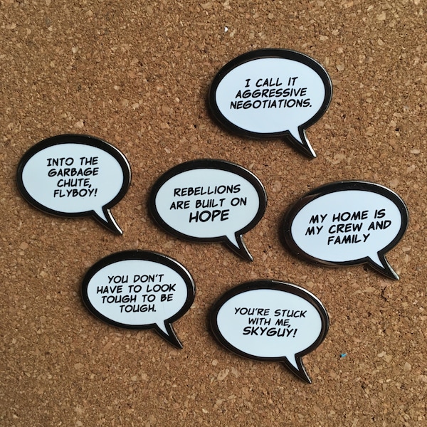 Star Wars Quotes Enamel Pin - Speech Bubble - And Then She Said
