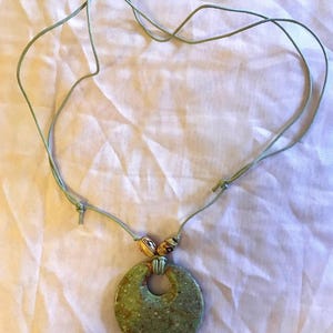 NO METAL NECKLACE - Hemp, Wood and Genuine Jasper Pendant Lariat Necklace