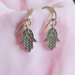 Adorable Tiny Hamsa Hands on Lever Backs - Judaica / Jewish