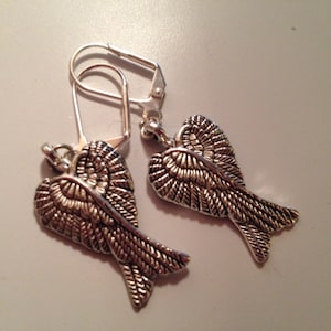 Beautiful Silver Angel Wings Earrings