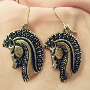 Detailed Greek Horse Head Earrings