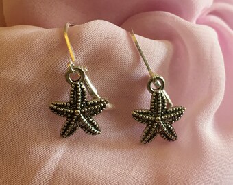 Lovely Sea Star Earrings in Silver