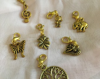 Gold Finish Charms, Purse Pulls, Luggage Pulls, Zipper Pulls