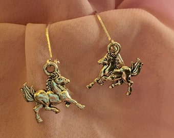 Beautiful Silver Horse Earrings