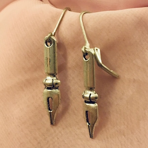 Quill Pen Nib Earrings a Writer&#39;s Dream