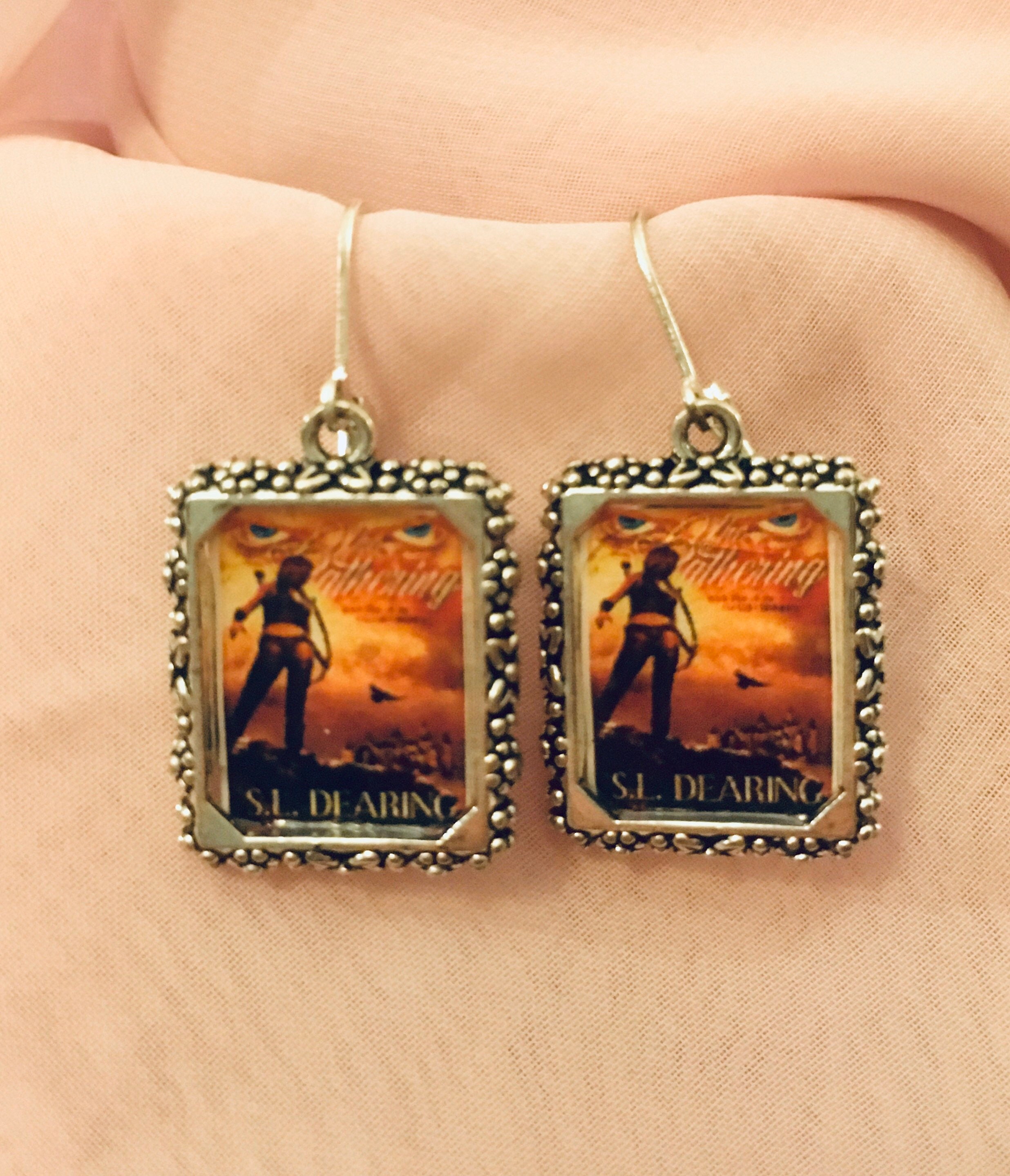 Book Cover Earrings Custom order available Etsy