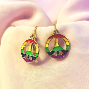 Rainbow Peace Earrings - Perfect For Pride or any lover of Rainbows