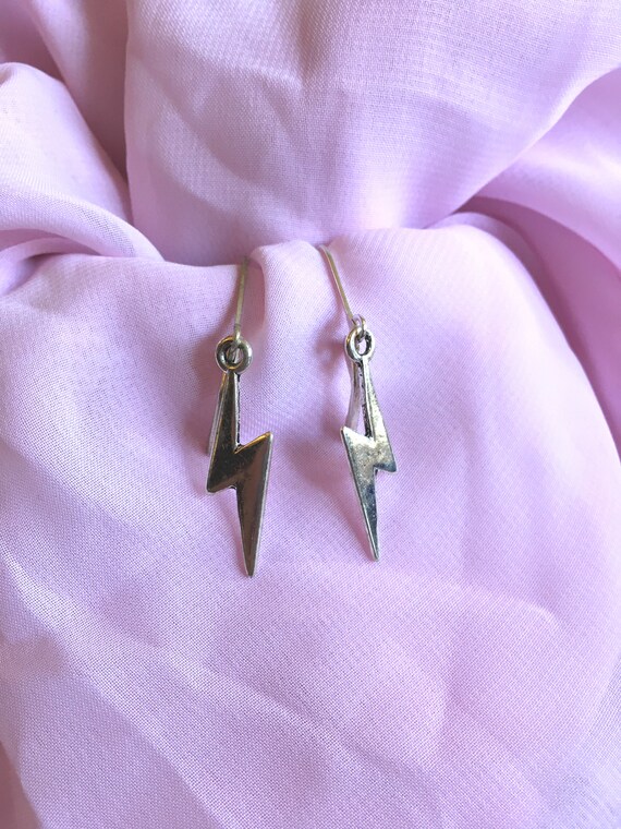 Lightning Bolt Earrings in Silver