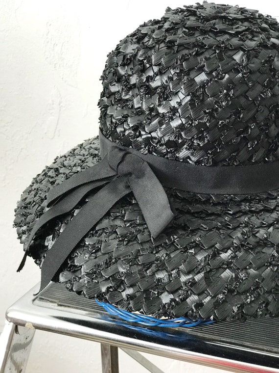 black woven hat