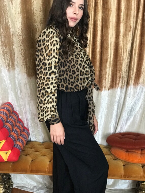 Leopard wrap top skirt 80s