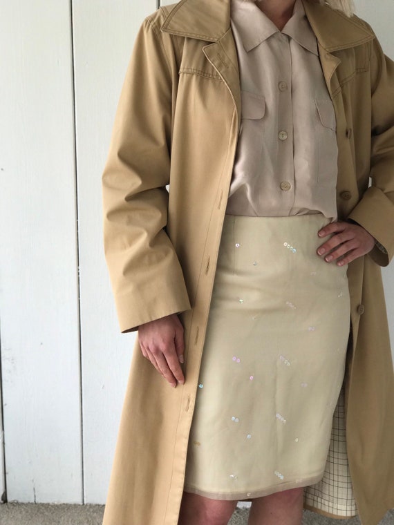Vintage 90s Laundry by Shelli Segal Cream Silk Sk… - image 5