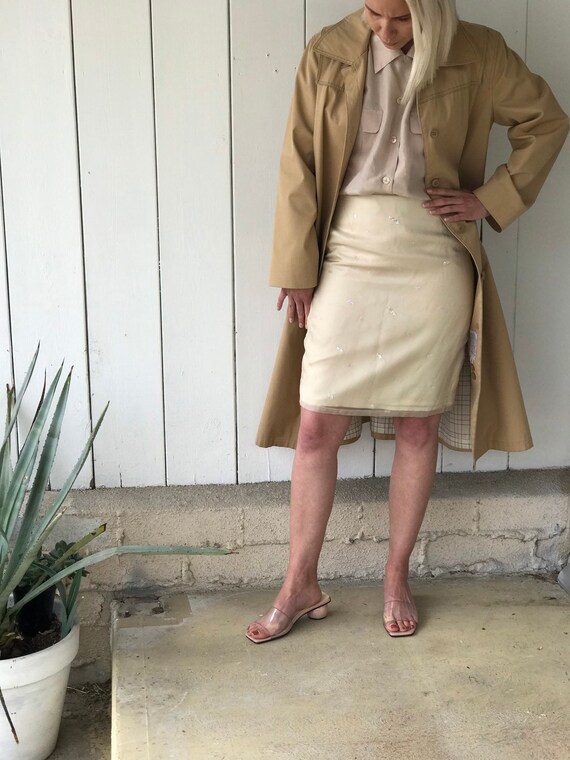 Vintage 90s Laundry by Shelli Segal Cream Silk Sk… - image 6