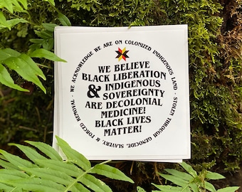 Indigene Herrschaft + Schwarze Befreiung 4" Sticker