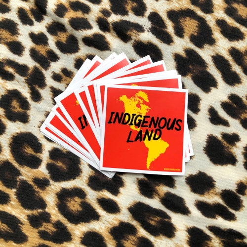 INDIGENES LAND (Amerika) roter Aufkleber