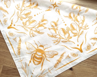 Honeybee Bandana/Handkerchief - Bee, Lemon, Lavender, Bumblebee, Garden - Men's & Women's Classic Paisley Inspired - 100% Cotton